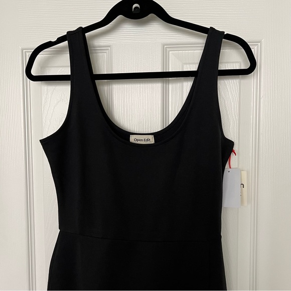 NWT Open Edit Black Midi Dress with slit - size MEDIUM - Picture 2 of 10